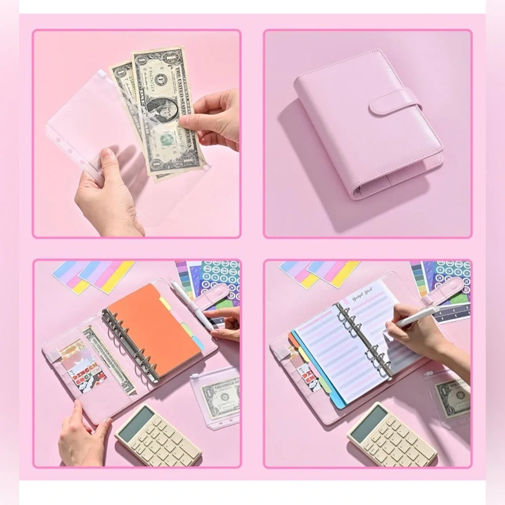 Budget Binder planner With Zipper Envelopes A6 Binder With Cash Envelopes